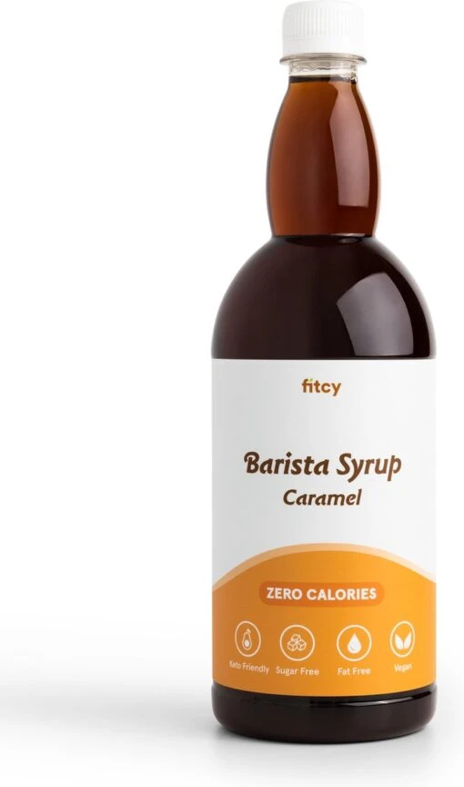 Fitcy | Koffiesiroop | Karamel | Barista Syrup | Zero | Vegan | Vetvrij | Suikervrij | Keto-vriendelijk | Koffie | Siroop | 1L -Koffiebenodigdheden Winkel 708x1200 1