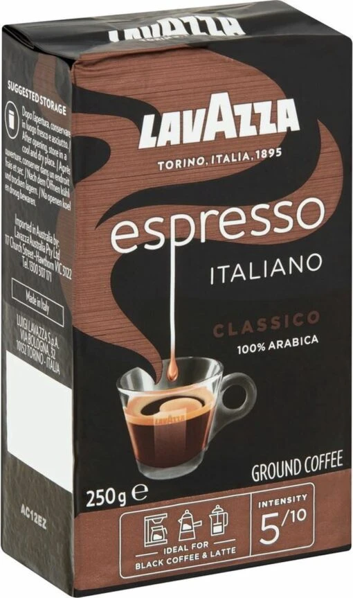 Lavazza Espresso Italiano Classico Gemalen / Filterkoffie - 8 X 250 Gram -Koffiebenodigdheden Winkel