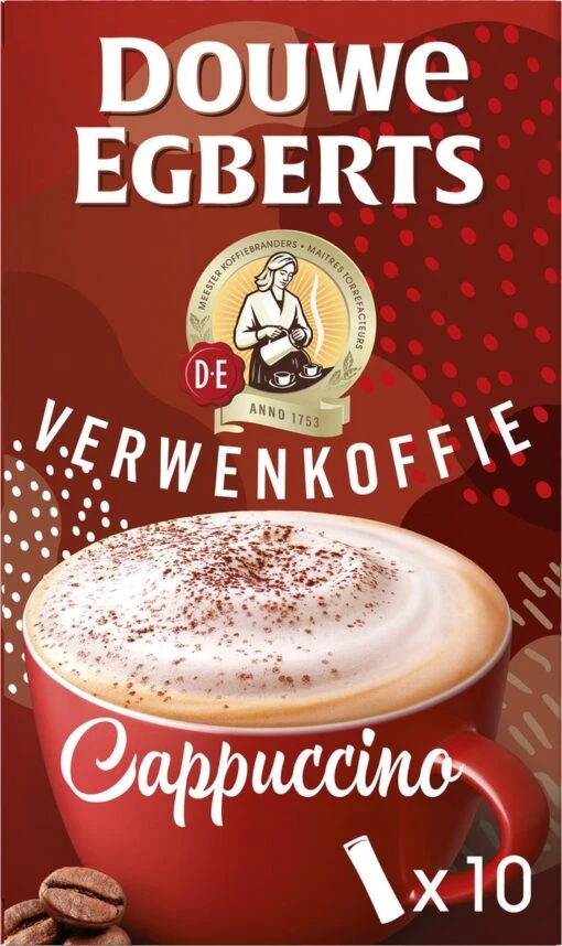 Douwe Egberts Verwenkoffie Cappuccino Oploskoffie - 5 X 10 Zakjes -Koffiebenodigdheden Winkel