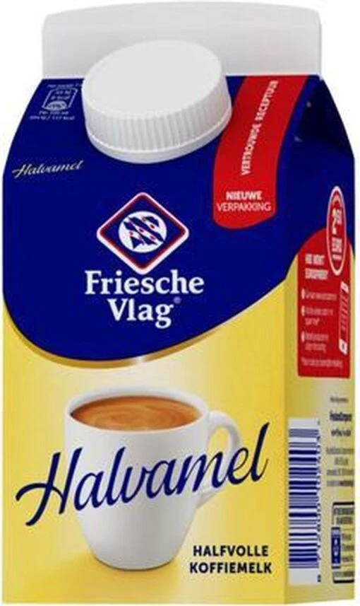 Friesche Vlag Koffiemelk Halvamel - 18 X 455 ML -Koffiebenodigdheden Winkel