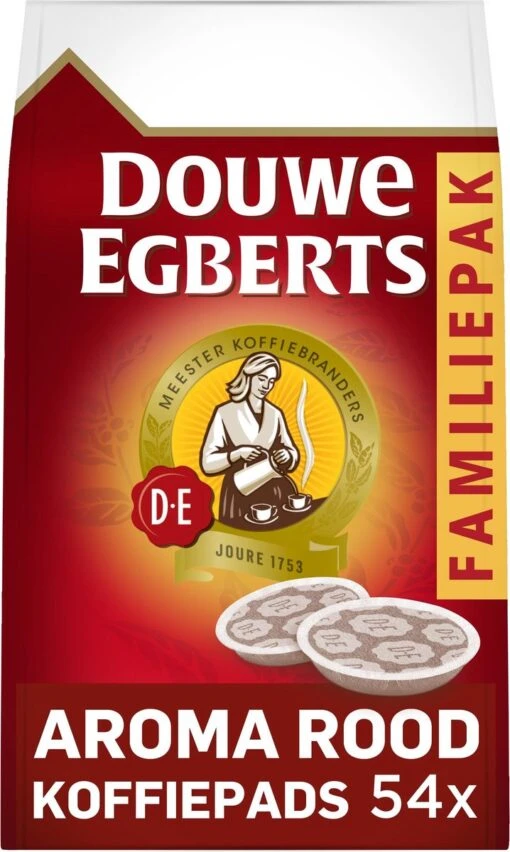 Douwe Egberts Aroma Rood Koffiepads - 4 X 54 Pads -Koffiebenodigdheden Winkel