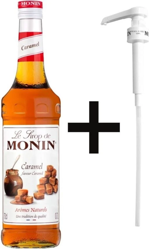 Monin Caramel Karamel 70cl Koffiesiroop Met 1x Monin Pompje -Koffiebenodigdheden Winkel