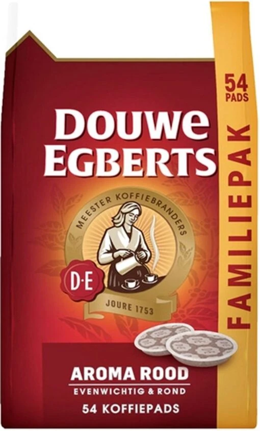 Douwe Egberts Aroma Rood Koffiepads - 4 X 54 Pads -Koffiebenodigdheden Winkel