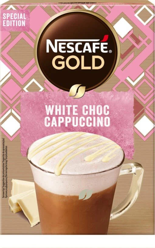 NESCAFE GOLD White Choc Cappuccino 6 Doosjes à 8 Zakjes -Koffiebenodigdheden Winkel