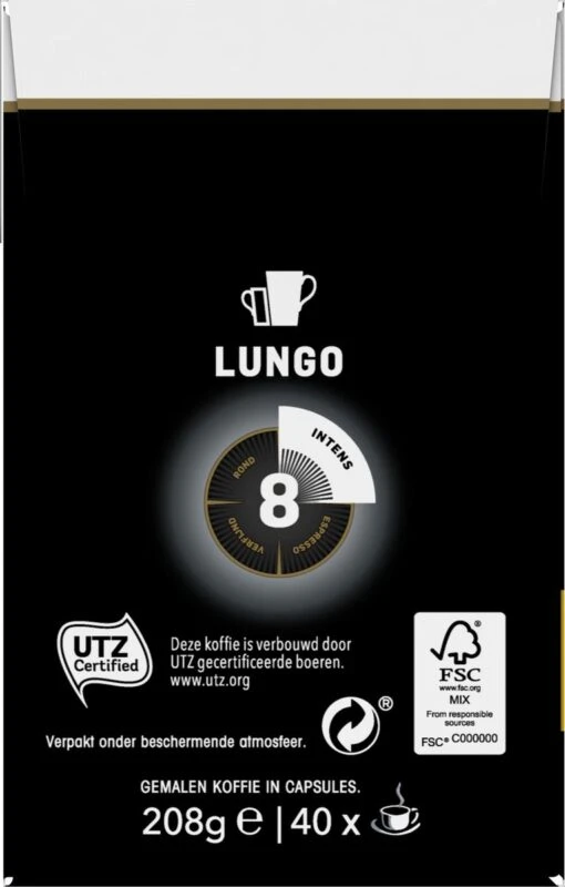 Douwe Egberts Lungo Intens (8) - 5 X 40 Koffiecups -Koffiebenodigdheden Winkel 765x1200 3