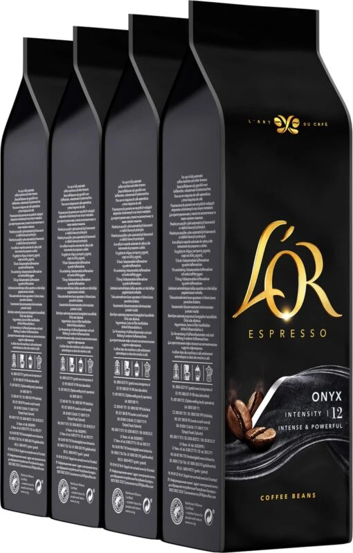 L'OR Espresso Onyx Koffiebonen (12) - 4 X 500 Gram -Koffiebenodigdheden Winkel