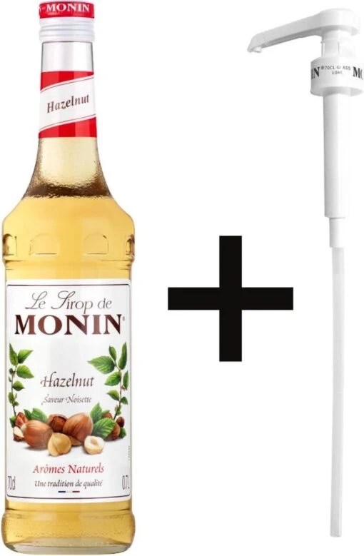 Monin Koffiesiroop Hazelnoot Siroop 70cl Met Doseer Pompje! -Koffiebenodigdheden Winkel