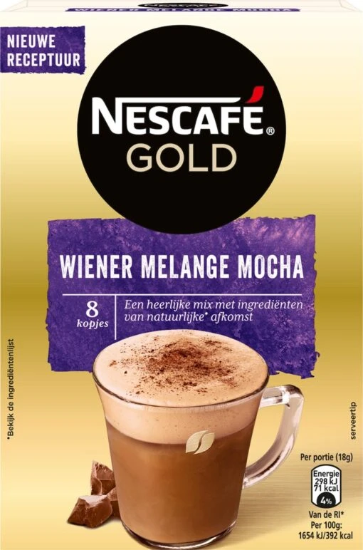 Nescafé Gold Wiener Melange Mocha Oploskoffie - 6 Doosjes à 8 Zakjes -Koffiebenodigdheden Winkel