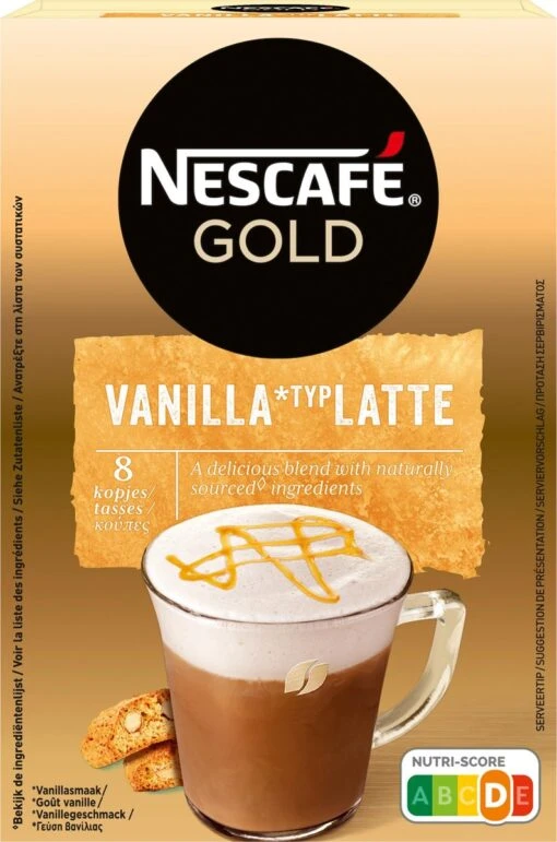 Nescafé Gold Latte Vanille Oploskoffie - 6 Doosjes à 8 Zakjes -Koffiebenodigdheden Winkel 794x1200 1