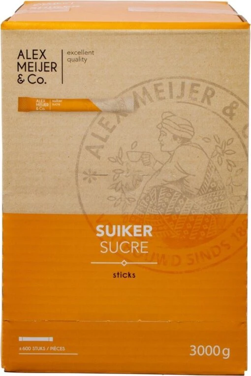 Alex Meijer Suikersticks - Doos 600 Stuks X 5 Gram - 673531 -Koffiebenodigdheden Winkel 801x1200 1