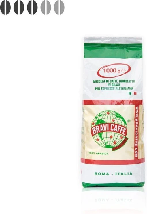 Bravi Caffe 100% Arabica Koffiebonen - 1 Kg -Koffiebenodigdheden Winkel