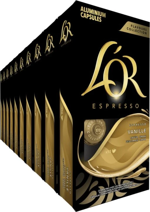 L'OR Espresso Vanille Koffiecups - 10 X 10 Capsules -Koffiebenodigdheden Winkel