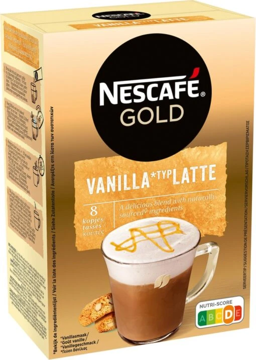 Nescafé Gold Latte Vanille Oploskoffie - 6 Doosjes à 8 Zakjes -Koffiebenodigdheden Winkel 854x1200 2