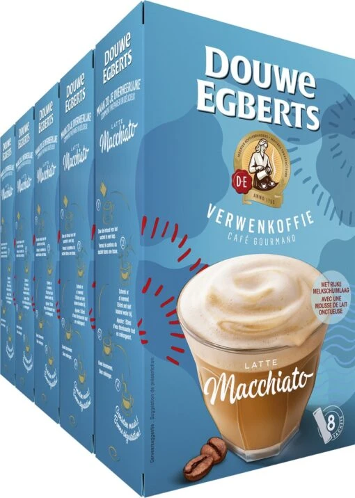 Douwe Egberts Verwenkoffie Latte Macchiato Oploskoffie - 5 X 8 Zakjes -Koffiebenodigdheden Winkel 855x1200 2