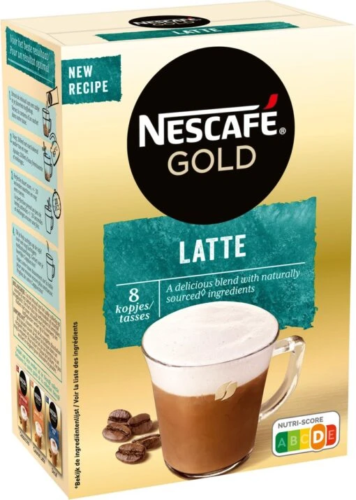 Nescafé Gold Latte Macchiato Oploskoffie - 6 Doosjes à 8 Zakjes -Koffiebenodigdheden Winkel 856x1200 2