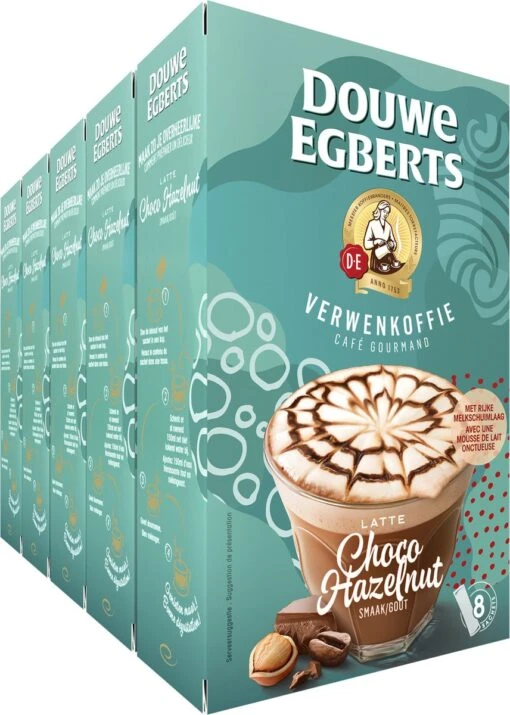 Douwe Egberts Latte Choco Hazelnut Oploskoffie - 5/9 Intensiteit - 5 X 8 Zakjes -Koffiebenodigdheden Winkel 856x1200 3