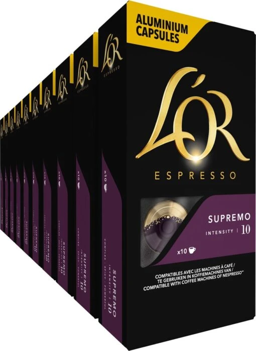 L'OR Espresso Supremo Koffiecups - Intensiteit 10/12 - 10 X 10 Capsules -Koffiebenodigdheden Winkel 874x1200 1