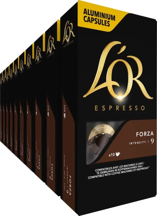 L'OR Espresso Forza Koffiecups - Intensiteit 9/12 - 10 X 10 Capsules -Koffiebenodigdheden Winkel 875x1200 3