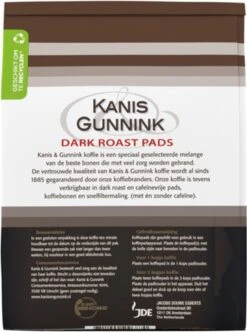 Kanis & Gunnink Dark Roast Koffiepads - 10 X 36 Pads -Koffiebenodigdheden Winkel 894x1200