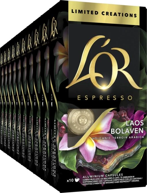 L'OR Espresso Limited Creations Laos Bolaven Koffiecups - Intensiteit 7/12 - 10 X 10 Capsules -Koffiebenodigdheden Winkel