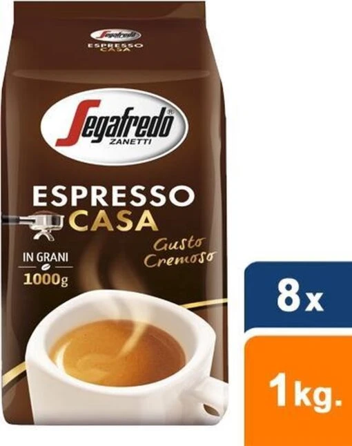 Segafredo Espresso Casa Koffiebonen - 8 X 1 Kg -Koffiebenodigdheden Winkel 947x1200 1