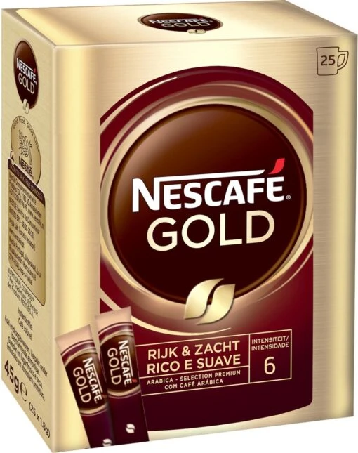 Nescafé Gold Oploskoffie - 6 Doosjes à 25 Zakjes -Koffiebenodigdheden Winkel