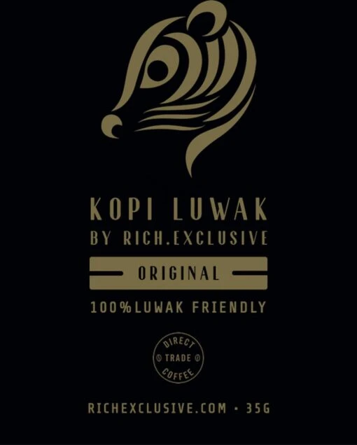 Kopi Luwak Koffie. 35 Gram Ongemalen Bonen. Direct Trade. Single Origin. The Original By Rich.Exclusive. -Koffiebenodigdheden Winkel