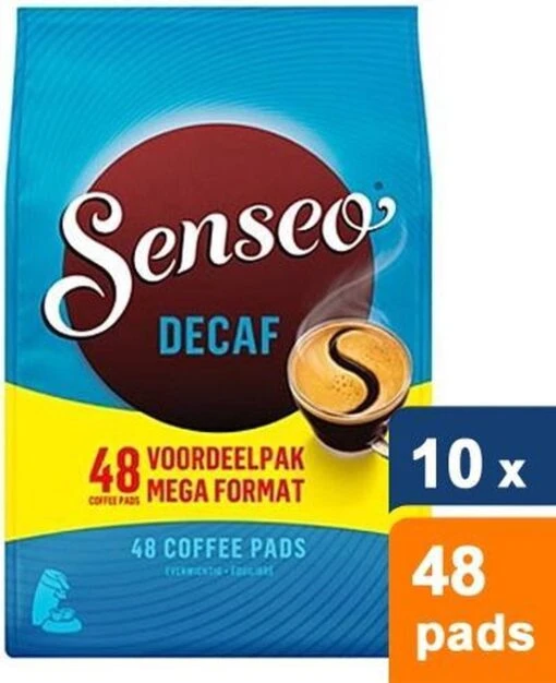 Senseo Decaf Koffiepads - 10 X 48 Stuks -Koffiebenodigdheden Winkel