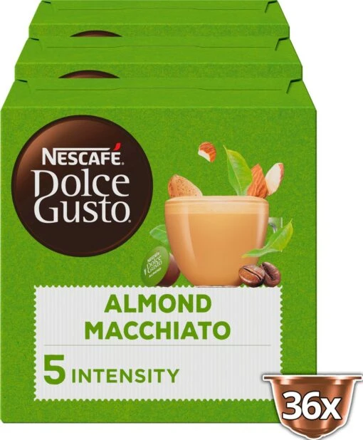 Nescafé Dolce Gusto Almond Macchiato Capsules - Vegan Koffie - 36 Koffiecups -Koffiebenodigdheden Winkel