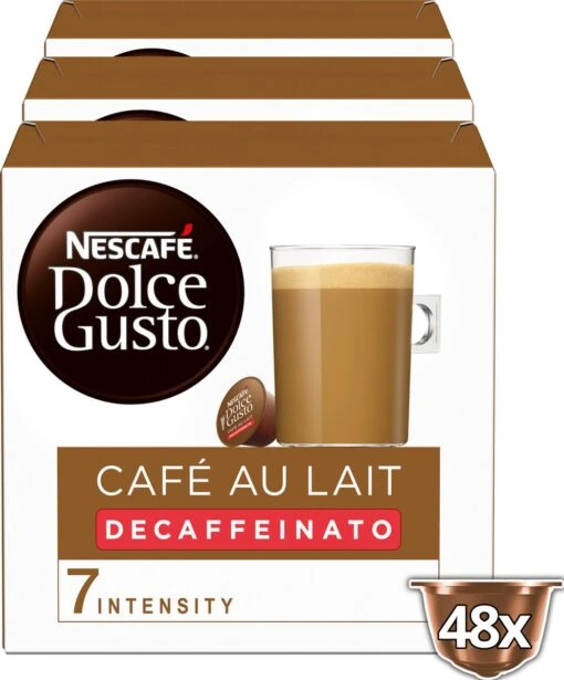 Nescafé Dolce Gusto Cafe Au Lait Decaf 3 Doosjes à 16 Capsules -Koffiebenodigdheden Winkel 995x1200 16